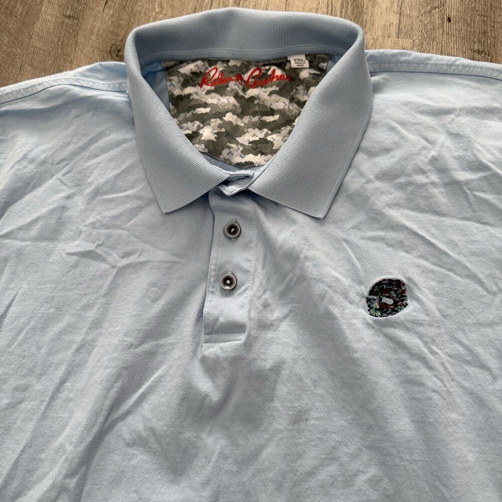 Robert Graham Polo Shirt Mens XXL Blue Pullover Supima Cotton